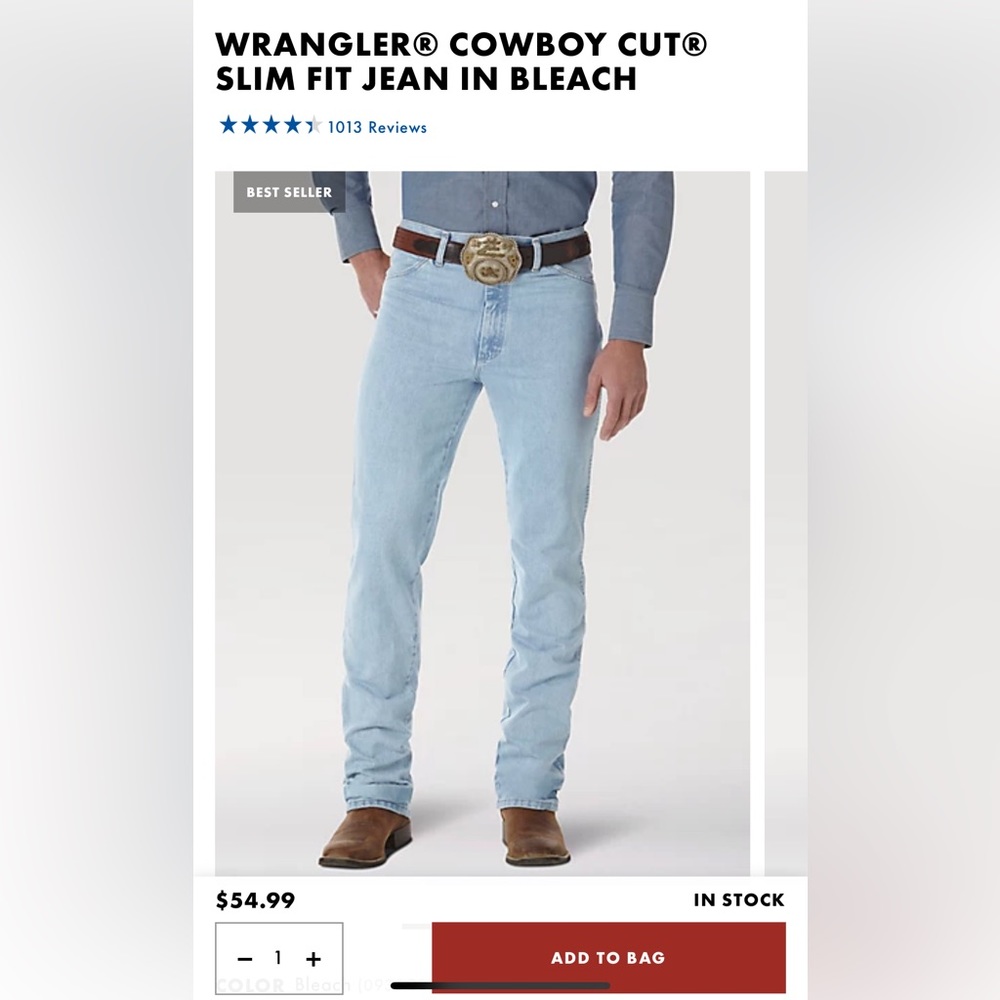 Men’s Wrangler Cowboy Cut Slim Fit Jeans